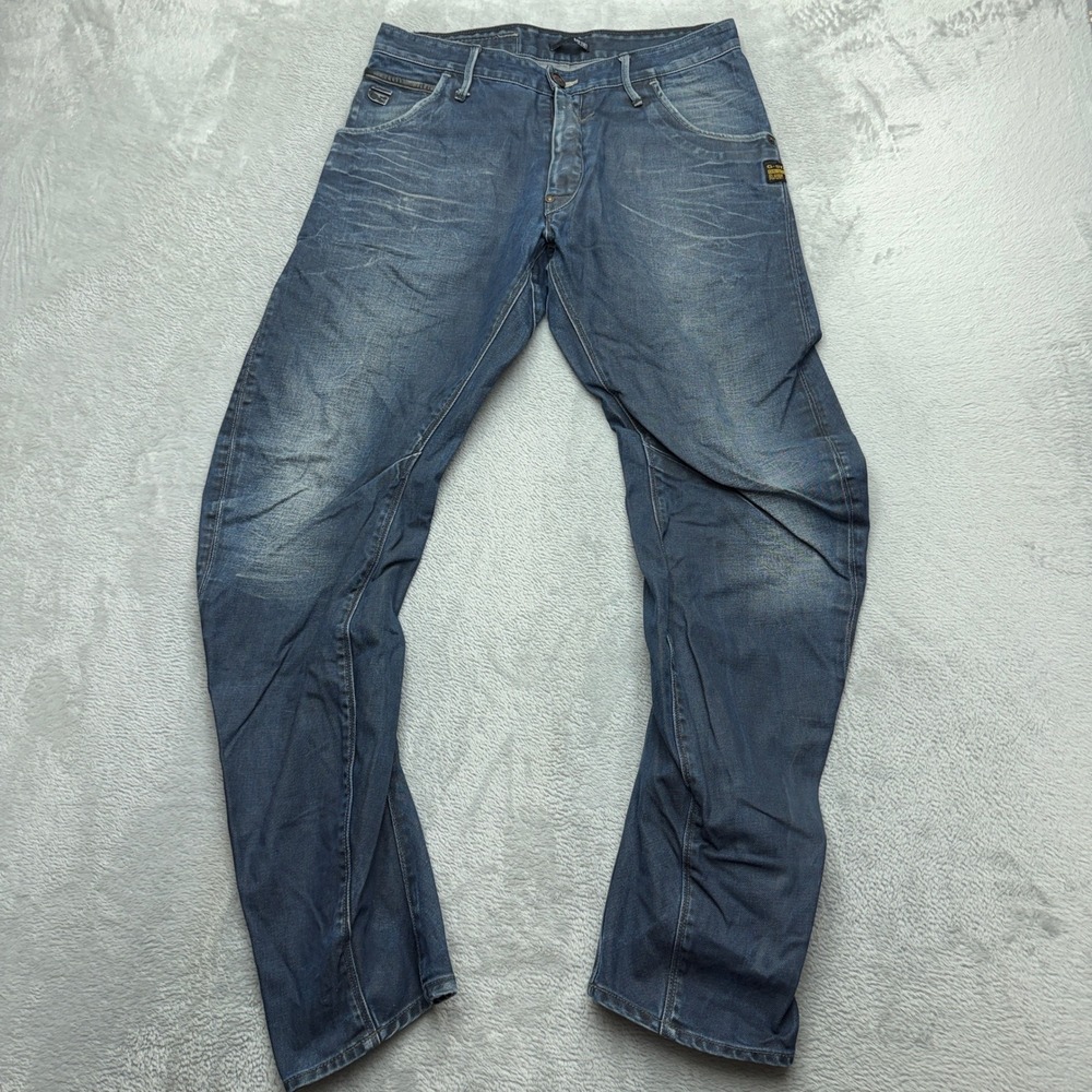 G-Star Raw Jeans Mens 32 Blue Riley Loose Tapered 3301 Denim Utility Streetwear
